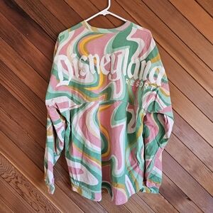 Disneyland Resort Long Sleeve Jersey Abstract Swirly Multi Color XL